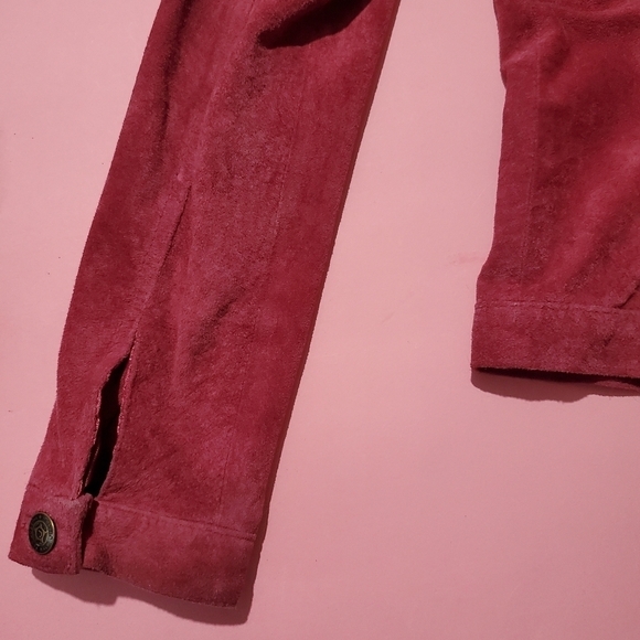 Totally 2000s Y2K Berry Pink Suede Jacket - Picture 8 of 10
